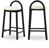 Calvin Mid-Century Modern Stool with Soft Faux Leather, Solid Wood Frame & Contemporary Style