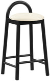 Calvin Mid-Century Modern Stool with Soft Faux Leather, Solid Wood Frame & Contemporary Style