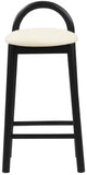 Calvin Mid-Century Modern Stool with Soft Faux Leather, Solid Wood Frame & Contemporary Style