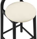 Calvin Mid-Century Modern Stool with Soft Faux Leather, Solid Wood Frame & Contemporary Style