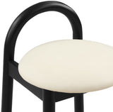 Calvin Mid-Century Modern Stool with Soft Faux Leather, Solid Wood Frame & Contemporary Style