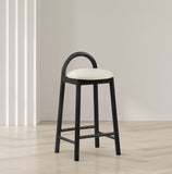 Calvin Mid-Century Modern Stool with Soft Faux Leather, Solid Wood Frame & Contemporary Style