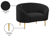 Ritz Boucle Fabric Chair - Elegant Comfort with Gold Metal Legs for a Chic Modern Living Space