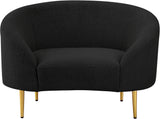 Ritz Boucle Fabric Chair - Elegant Comfort with Gold Metal Legs for a Chic Modern Living Space
