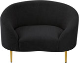 Ritz Boucle Fabric Chair - Elegant Comfort with Gold Metal Legs for a Chic Modern Living Space