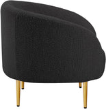 Ritz Boucle Fabric Chair - Elegant Comfort with Gold Metal Legs for a Chic Modern Living Space