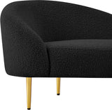 Ritz Boucle Fabric Loveseat - Elegant Comfort with Gold Metal Legs for Modern Living Spaces