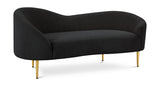 Ritz Boucle Fabric Loveseat - Elegant Comfort with Gold Metal Legs for Modern Living Spaces