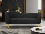 Ritz Boucle Fabric Loveseat - Elegant Comfort with Gold Metal Legs for Modern Living Spaces