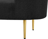 Ritz Boucle Fabric Loveseat - Elegant Comfort with Gold Metal Legs for Modern Living Spaces