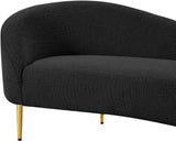 Ritz Boucle Fabric Loveseat - Elegant Comfort with Gold Metal Legs for Modern Living Spaces
