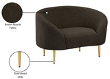 Ritz Boucle Fabric Chair - Elegant Comfort with Gold Metal Legs for a Chic Modern Living Space