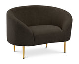 Ritz Boucle Fabric Chair - Elegant Comfort with Gold Metal Legs for a Chic Modern Living Space