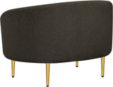Ritz Boucle Fabric Chair - Elegant Comfort with Gold Metal Legs for a Chic Modern Living Space