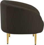Ritz Boucle Fabric Chair - Elegant Comfort with Gold Metal Legs for a Chic Modern Living Space