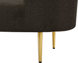 Ritz Boucle Fabric Chair - Elegant Comfort with Gold Metal Legs for a Chic Modern Living Space