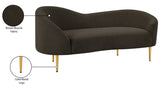 Ritz Boucle Fabric Loveseat - Elegant Comfort with Gold Metal Legs for Modern Living Spaces