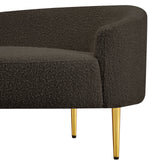 Ritz Boucle Fabric Loveseat - Elegant Comfort with Gold Metal Legs for Modern Living Spaces
