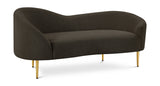 Ritz Boucle Fabric Loveseat - Elegant Comfort with Gold Metal Legs for Modern Living Spaces