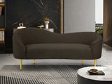 Ritz Boucle Fabric Loveseat - Elegant Comfort with Gold Metal Legs for Modern Living Spaces