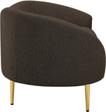 Ritz Boucle Fabric Loveseat - Elegant Comfort with Gold Metal Legs for Modern Living Spaces
