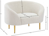 Ritz Boucle Fabric Chair - Elegant Comfort with Gold Metal Legs for a Chic Modern Living Space
