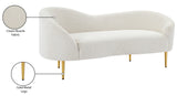 Ritz Boucle Fabric Loveseat - Elegant Comfort with Gold Metal Legs for Modern Living Spaces