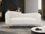 Ritz Boucle Fabric Loveseat - Elegant Comfort with Gold Metal Legs for Modern Living Spaces
