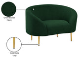 Ritz Boucle Fabric Chair - Elegant Comfort with Gold Metal Legs for a Chic Modern Living Space