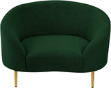 Ritz Boucle Fabric Chair - Elegant Comfort with Gold Metal Legs for a Chic Modern Living Space