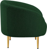 Ritz Boucle Fabric Chair - Elegant Comfort with Gold Metal Legs for a Chic Modern Living Space
