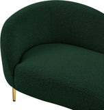 Ritz Boucle Fabric Loveseat - Elegant Comfort with Gold Metal Legs for Modern Living Spaces