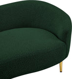 Ritz Boucle Fabric Loveseat - Elegant Comfort with Gold Metal Legs for Modern Living Spaces