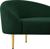 Ritz Boucle Fabric Loveseat - Elegant Comfort with Gold Metal Legs for Modern Living Spaces