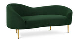 Ritz Boucle Fabric Loveseat - Elegant Comfort with Gold Metal Legs for Modern Living Spaces
