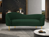 Ritz Boucle Fabric Loveseat - Elegant Comfort with Gold Metal Legs for Modern Living Spaces