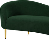 Ritz Boucle Fabric Loveseat - Elegant Comfort with Gold Metal Legs for Modern Living Spaces