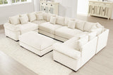 DESEO 138" Sectional Sofa with Ottoman