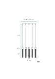 Acrylic Cylinder Chandelier // 5 Light