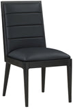 Bristol Dining Chairs - Set of 2 Modern Vegan Leather Upholstered with Stylish Channel Tufting