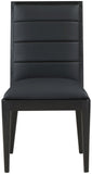 Bristol Dining Chairs - Set of 2 Modern Vegan Leather Upholstered with Stylish Channel Tufting