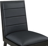 Bristol Dining Chairs - Set of 2 Modern Vegan Leather Upholstered with Stylish Channel Tufting
