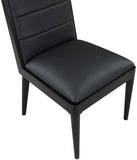 Bristol Dining Chairs - Set of 2 Modern Vegan Leather Upholstered with Stylish Channel Tufting