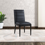 Bristol Dining Chairs - Set of 2 Modern Vegan Leather Upholstered with Stylish Channel Tufting