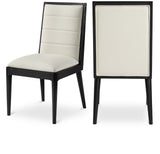 Bristol Dining Chairs - Set of 2 Modern Vegan Leather Upholstered with Stylish Channel Tufting