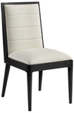 Bristol Dining Chairs - Set of 2 Modern Vegan Leather Upholstered with Stylish Channel Tufting