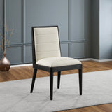 Bristol Dining Chairs - Set of 2 Modern Vegan Leather Upholstered with Stylish Channel Tufting