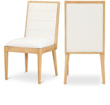 Bristol Dining Chairs - Set of 2 Modern Channel Tufted Chairs with Stylish Wood Frame for Dining Room