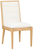 Bristol Dining Chairs - Set of 2 Modern Channel Tufted Chairs with Stylish Wood Frame for Dining Room