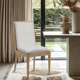Bristol Dining Chairs - Set of 2 Modern Channel Tufted Chairs with Stylish Wood Frame for Dining Room